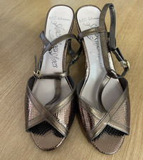 Ladies M&S Marks and Spencer  Bronze Sandals Shoes Size 6  Used Very Little