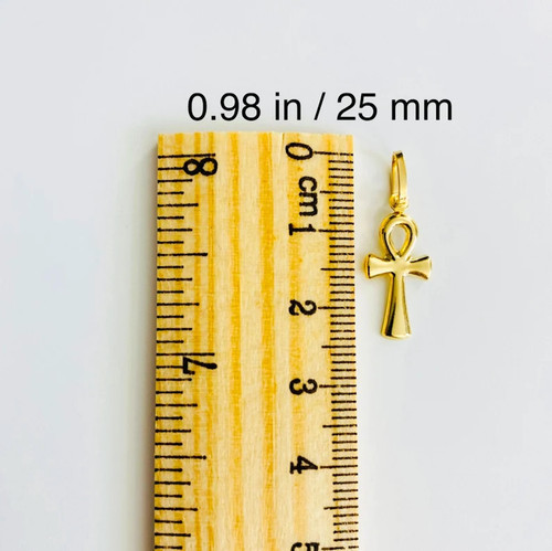 14k solid gold egyptian ankh - gold,