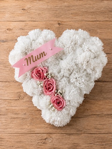 Funeral flowers heart tribute - funeral,