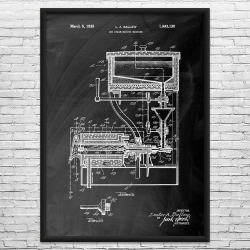 Ice cream machine patent - ice, wall