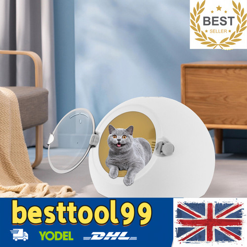 White modern round pet dryer - round,