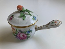 Herend Lidded Chocolate Pot with Handle - Fruit and Flowers C