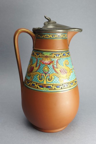 Terracota water jug pewter - jug,