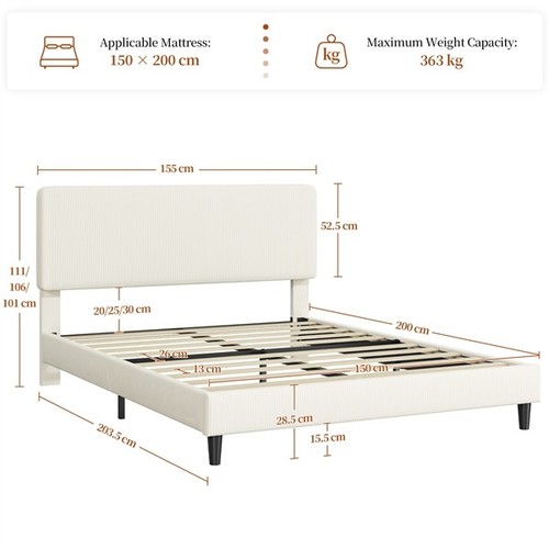 King upholstered bed - king, frame