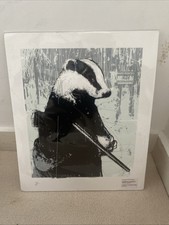 Harry Bunce “Private property?” Limited Edition Signed Print 44/78 (badger