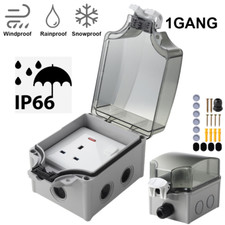 Outdoor Waterproof 13A 1 Gang Weatherproof Switched Socket Single Dual IP66 