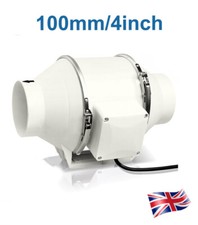 100mm 4Inch Diameter Inline Extractor Fan Bathroom Shower Ceiling Loft Mount UK