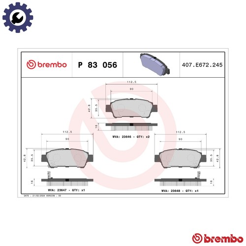 Brake pad set disc - brake, 83