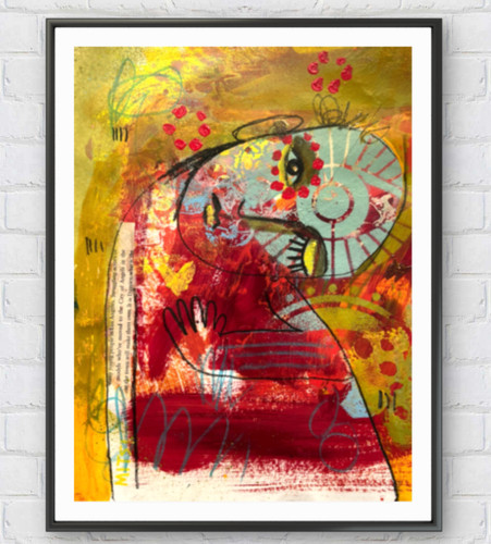 Outsider art abstract portrait - outsider,