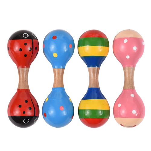 4pcs wooden maracas - maracas, mini