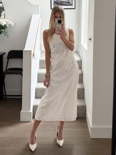 Zara white broderie one - zara,