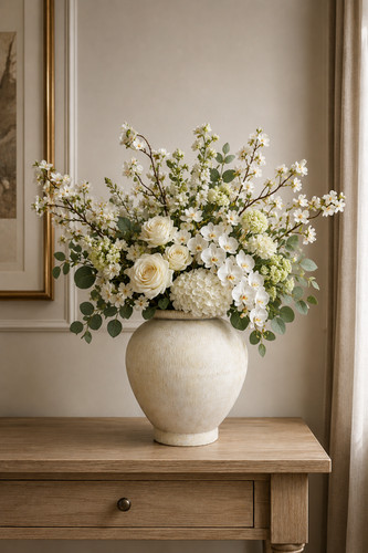 Large cream stone effect - stone, metal