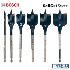 Bosch Flat Wood Drill Bit SPEED Cut Spade Bits Holesaw Self Grab Cut 6mm to 40mm