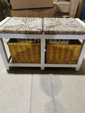 wicker storage baskets unit