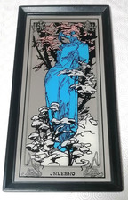 1 Stained framed glass mirror
