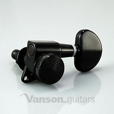 3+3 Vanson Black LOCKING Tuners, Machine Heads for Les Paul, SG, PRS* V03 SP-BK
