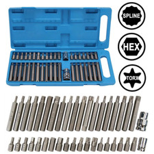 40 x Allen Key Torx Hex Star Spline Socket Bit Set Drive Car Repair Tool 1/2 3/8