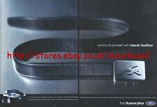 Ford Luxury KA "Black Leather" 2001 Double Page Magazine Advert #1277