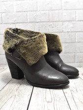 Womens Bertie Brown Leather Zip Up High Heel Ankle Boots UK 6 EUR 39