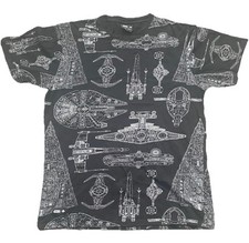 RARE-STAR WARS- BLUE PRINT- Lifted Research Group- Mens T Shirt Short Sleeve XL