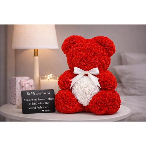 Rose teddy bear with - rose,