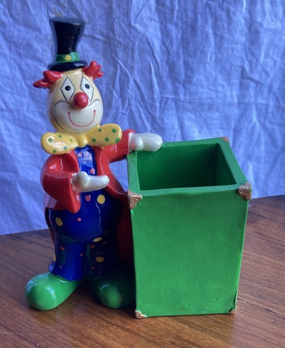 Wobbly clown ceramic ornament - ceramic,