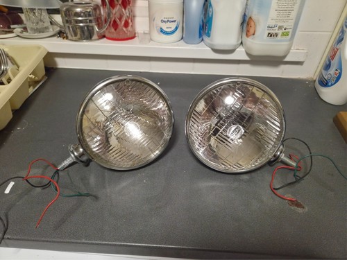 Vintage chrome car headlamps - chrome,