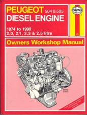 PEUGEOT 2.0,2.1,2.3,2.5,XD,504,505 DIESEL,TURBO DIESEL ENGINE MANUAL 1974-1990