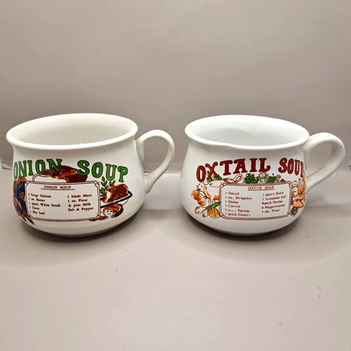 Vintage retro soup mugs - mugs,