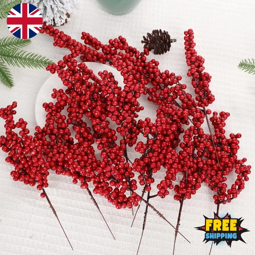 30pcs red holly berry - red,