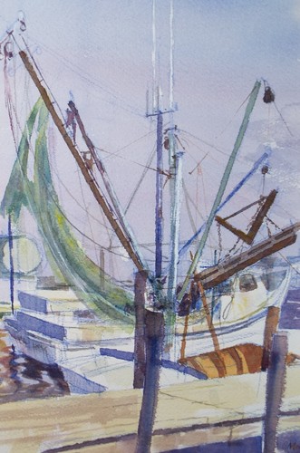 Original watercolour fishing - original, 'fishing