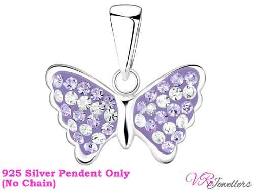 925 crystal butterfly pendant - crystal,