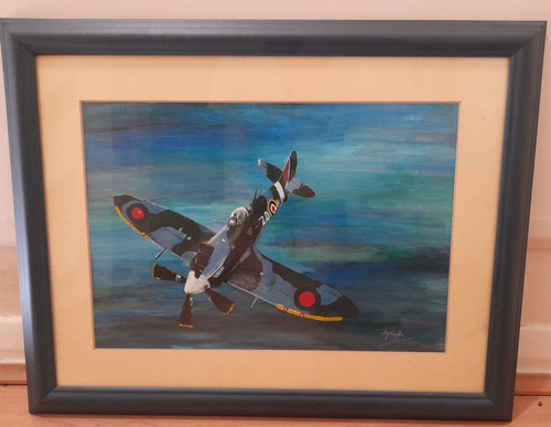Spitfire painting oil original - spitfire,