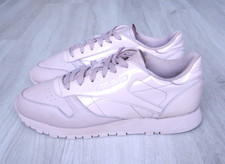 Reebok Classic Italian Leather Ladies Trainers Shell Pink Size 6.5 / 40