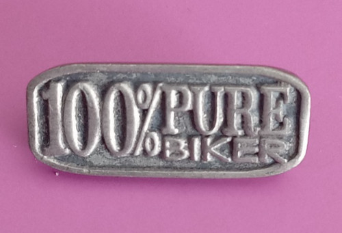 100 pure biker metal pin - pure,