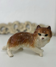 Vintage Coopercraft Large Ceramic Ginger Persian Cat Green Eyes Figurine
