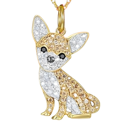 Women gold chihuahua pendant - chihuahua,
