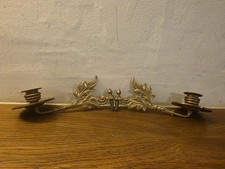 Pair of Reclaimed Antique Brass Victorian Piano Hinged Candle Sconces Gold 