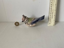 VERY RARE VINTAGE DAHL JENSEN 1050 CRESTED TIT BIRD FIGURINE COPENHAGEN
