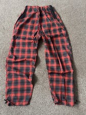 Men’s Tartan Plaid Trousers Waist 26-34in Inside Leg 30in Red Black Brand New