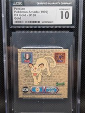 Persian CGC 10 Gem Mint Amada 1999 Super DX Gold Sticker D138 Pokemon CGC 10