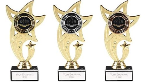 Chess gold rising star trophy - rising,