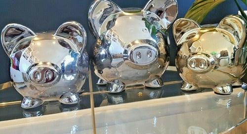 Ceramic piggy bank - glazed, coin