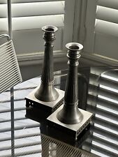 Matching Pair-Early 20th Century Gustavian Style Pewter Swedish Candlesticks