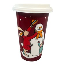 Costa Coffee Ceramic Travel Mug Christmas Snowman Bunnies 2021