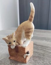 Sherratt & Simpson Figurine, Kitten on Cardboard Box with Mouse 55705