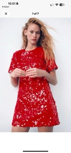 Zara red sequinned sequin - red,