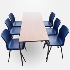 Adult Meeting Study Table Desk Table + 6 chairs Building Sites office Party cafe