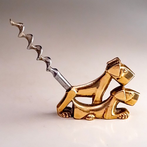 Vintage brass double - brass, dog