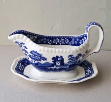 Spode Blue Tower Gravy Boat 